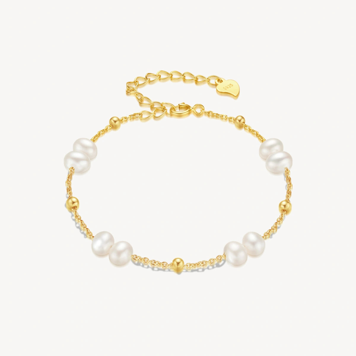 Little Golden Bean Watches & Pearl Bracelet & Mother-of-Pearl Necklace Gift Set - FIYTA