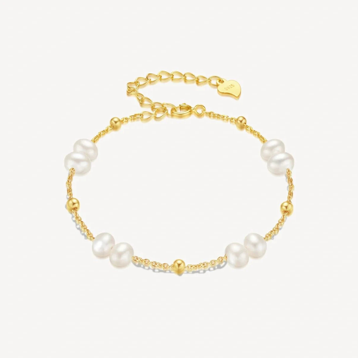 Gold Watch Mother-of-Pearl & Pearl Bracelet Gift Set - FIYTA