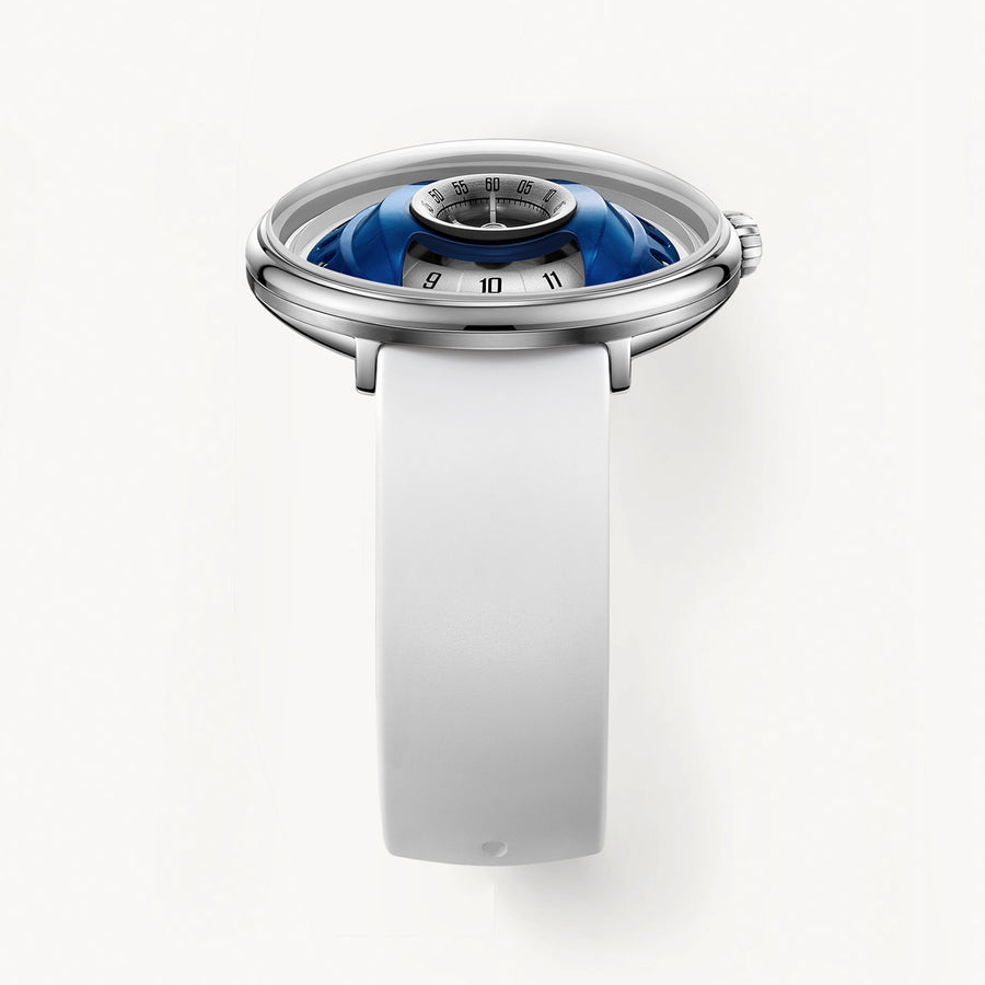 FIYTA Space Shuttle automatic men's watch, navy blue dial and white strap