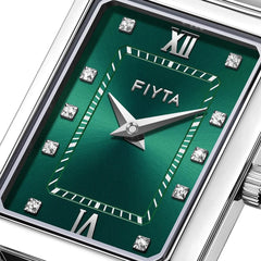 FIYTA Roman Radiance Bracelet Women's Quartz Watch DL21007.WNW detail image (Mint Green Dial / Silver Strap)