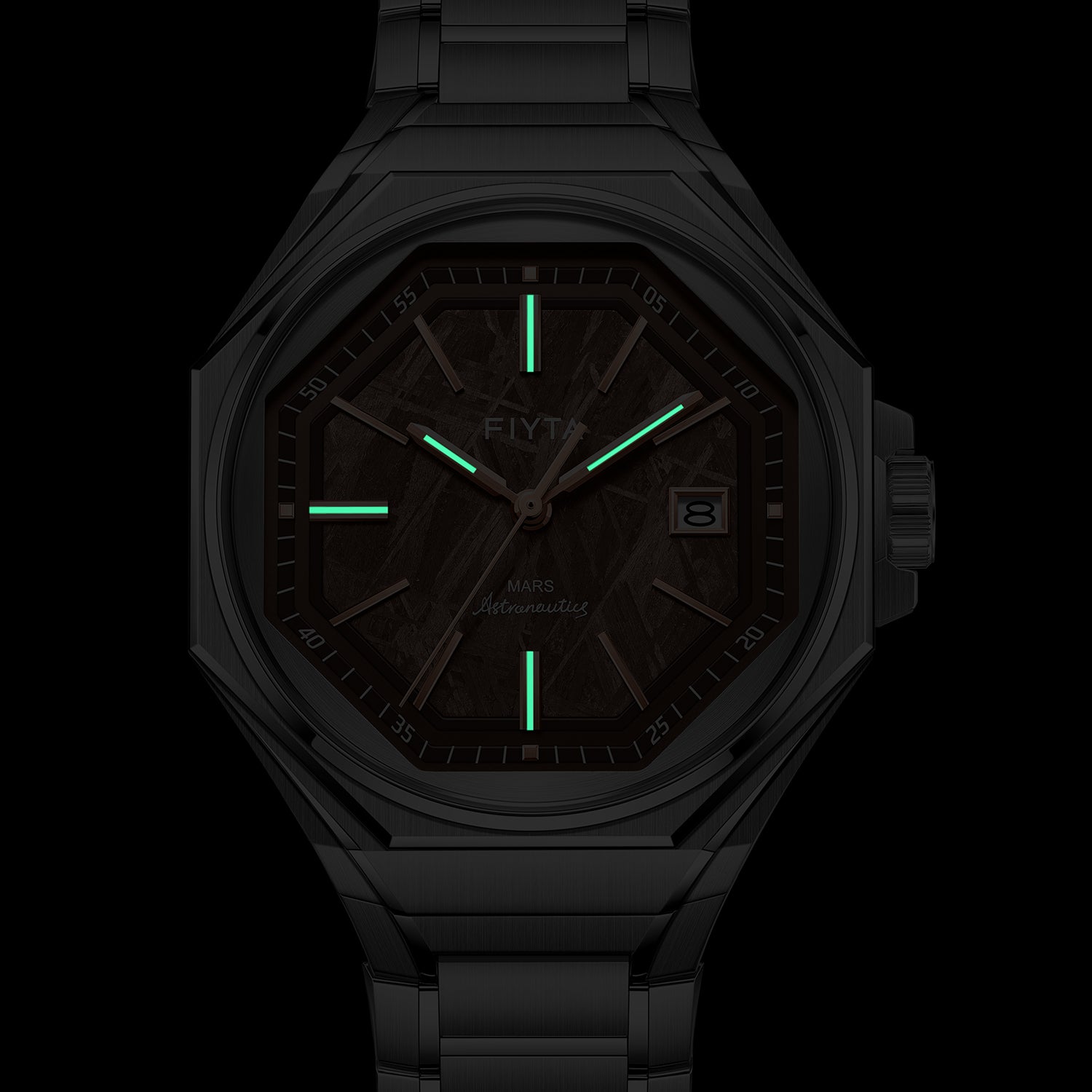 Aeronuatics Collection Men's Ultra-thin Mechanical Movement Watch with Meteorite Dial - FIYTA