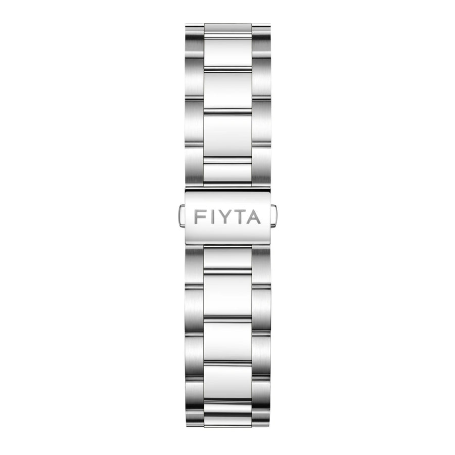 FIYTA Ginkgo Relief Men's Automatic Watch GA520013.WLW detail image (Aqua Blue Dial / Silver Strap)
