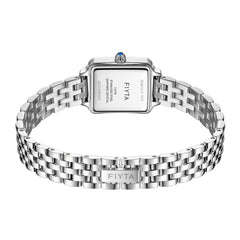 FIYTA Mini Retro Square Women's Quartz Watch DL865035.WWW detail image (Mother-of-Pearl Dial / Silver Strap) (DL865035.WWW)