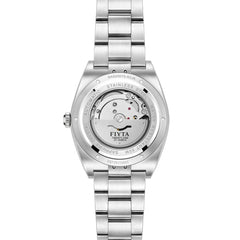 FIYTA Ginkgo Relief Men's Automatic Watch GA520013.WLW detail image (Aqua Blue Dial / Silver Strap)