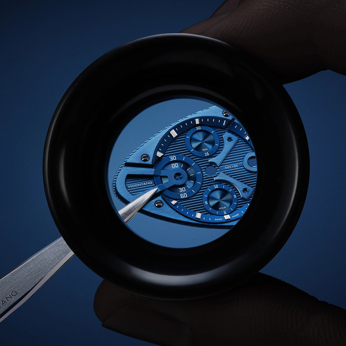 MOONYANG Chronograph Watch Spaceship - Nebula blue - FIYTA