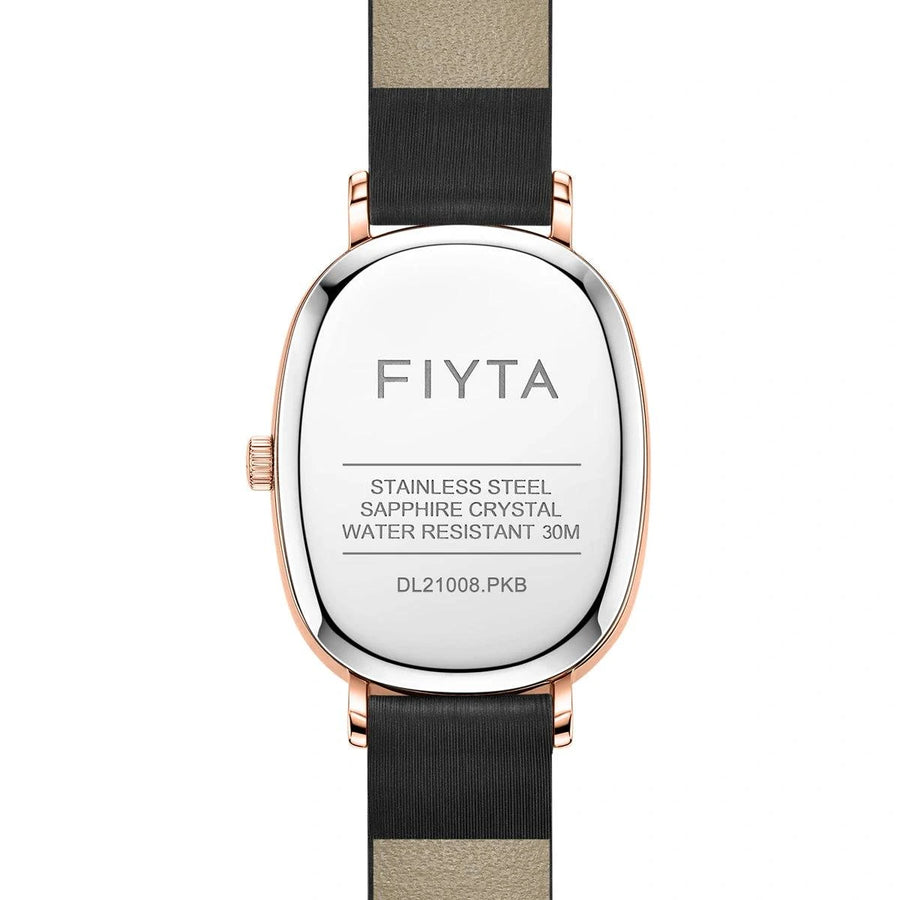FIYTA Cocoa Women's Quartz Watch DL21008.PKB detail image (Brown Dial / Black Strap / Leather (DL21008.PKB)) (DL21008.PKB)