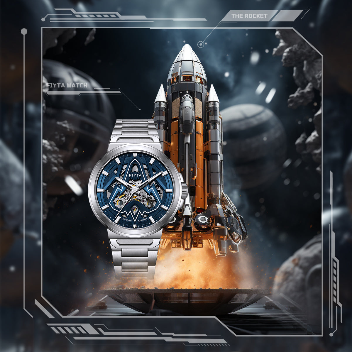 Interstellar Collection "Space Rocket" Men's Mechanical Automatic Watch - FIYTA