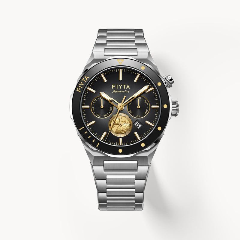 Aeronuatics Collection "Moon" 18K Gold Men's Mechanical Automatic Watch - FIYTA
