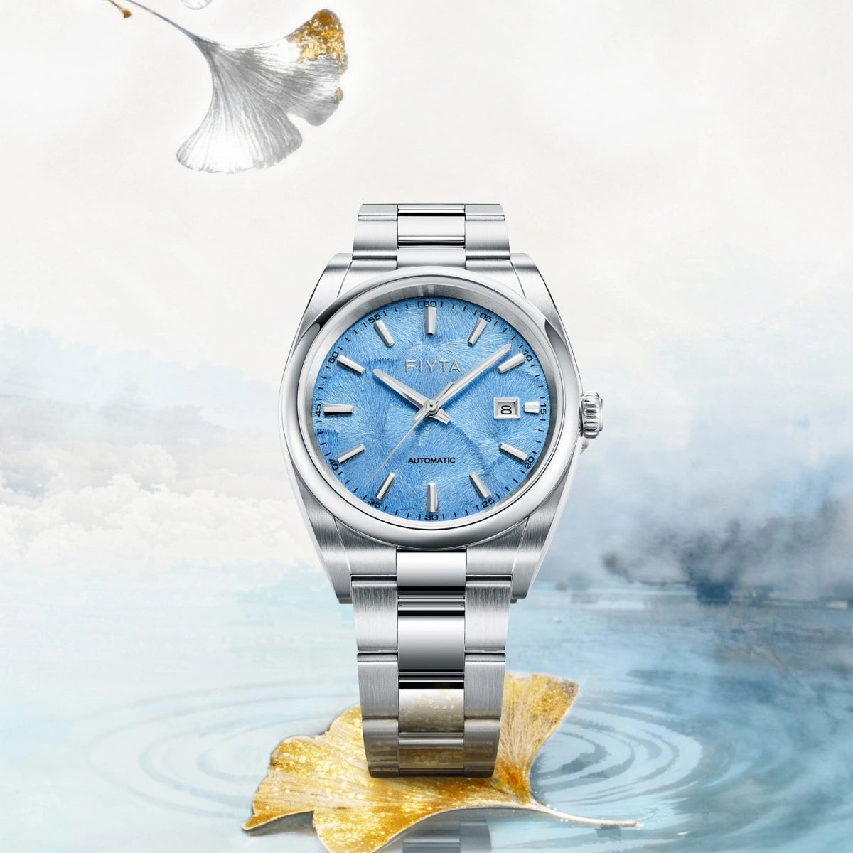 Tempting Collection "Chinese Ginkgo Leaf" Metal Engraving Tribute Men's Mechanical Watch - FIYTA