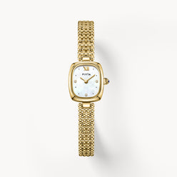 Gold Watch Mother-of-Pearl & Pearl Bracelet Gift Set - FIYTA