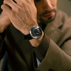 Interstellar Collection "Space Shuttle" Men's Mechanical Watch - FIYTA (Black Dial / Black Strap)