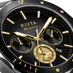 Aeronuatics Collection "Moon" 18K Gold Men's Mechanical Automatic Watch - FIYTA