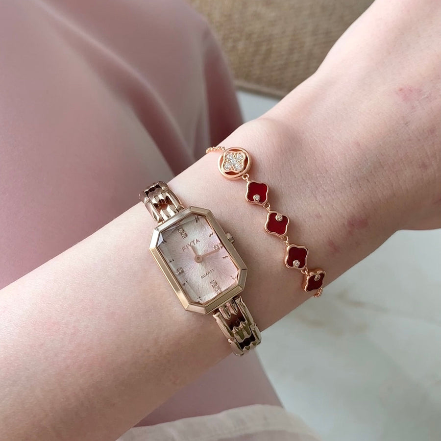 FIYTA Eastern Grace Suzhou Embroidery Watch & Jewelry Gift Set L865039.PFP-AB0007.PSDG detail image (Persimmon Bracelet (AB0007.PSDG))