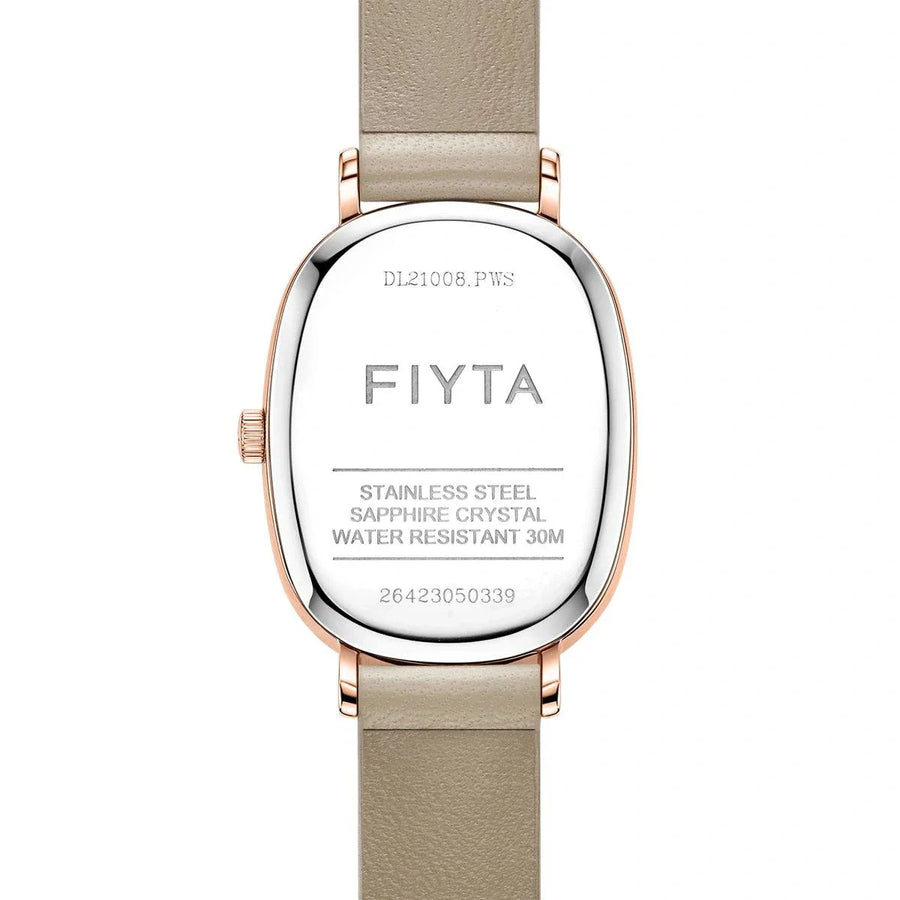 FIYTA Cocoa Women's Quartz Watch DL21008.PWS detail image (White Dial / Grey Strap) (DL21008.PWS)
