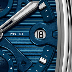 MOONYANG Chronograph Watch Spaceship - Nebula blue - FIYTA (853.1.22.3.3.08.C5)