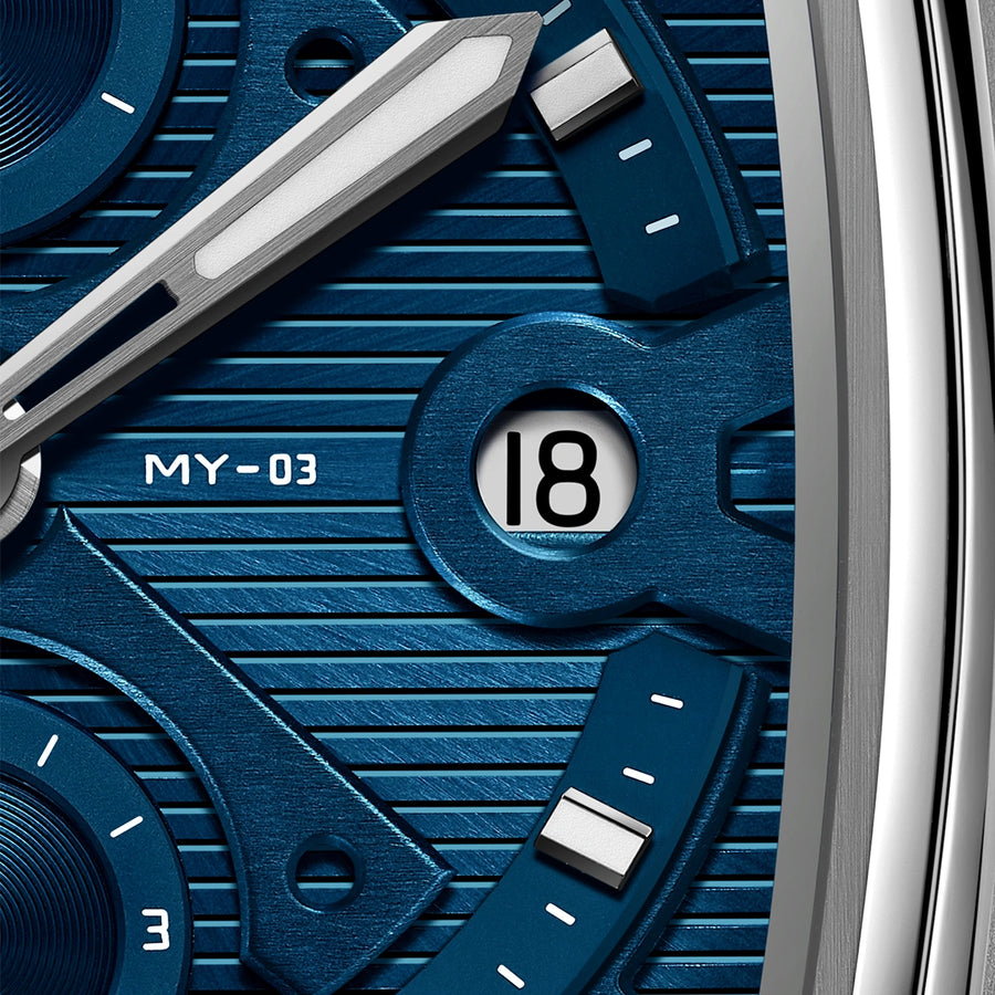 MOONYANG Chronograph Watch Spaceship - Nebula blue - FIYTA (853.1.22.3.3.08.C5)