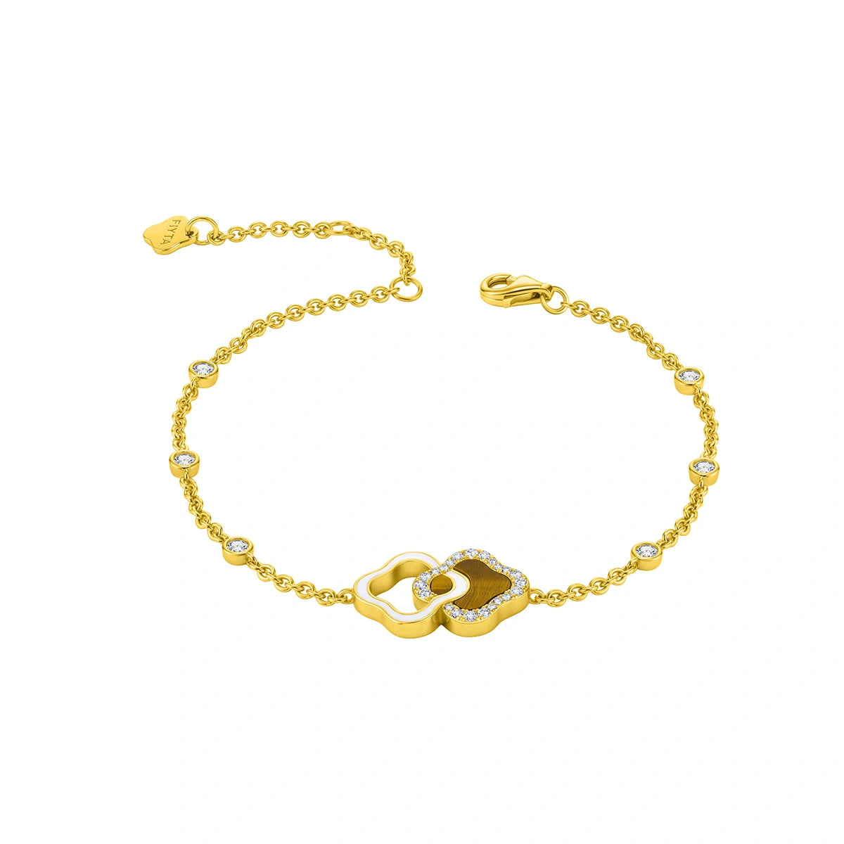 Gold Watch for Women & Persimmon Bracelet Gift Set - FIYTA