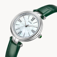 FIYTA Aurora Women's Quartz Watch L865027.WWN detail image (Mother-of-Pearl Dial / Mint Green Strap)