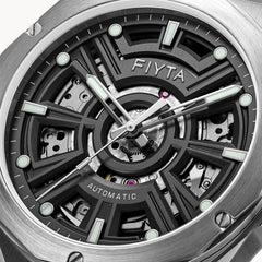 FIYTA Openwork Sport Men's Automatic Watch GA866025.WHB detail image (Black Dial / Black Strap) (GA866025.WHB)