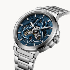 FIYTA Space Rocket Men's Automatic Watch DGA35011.WLW detail image (Navy Blue Dial / Silver Strap)