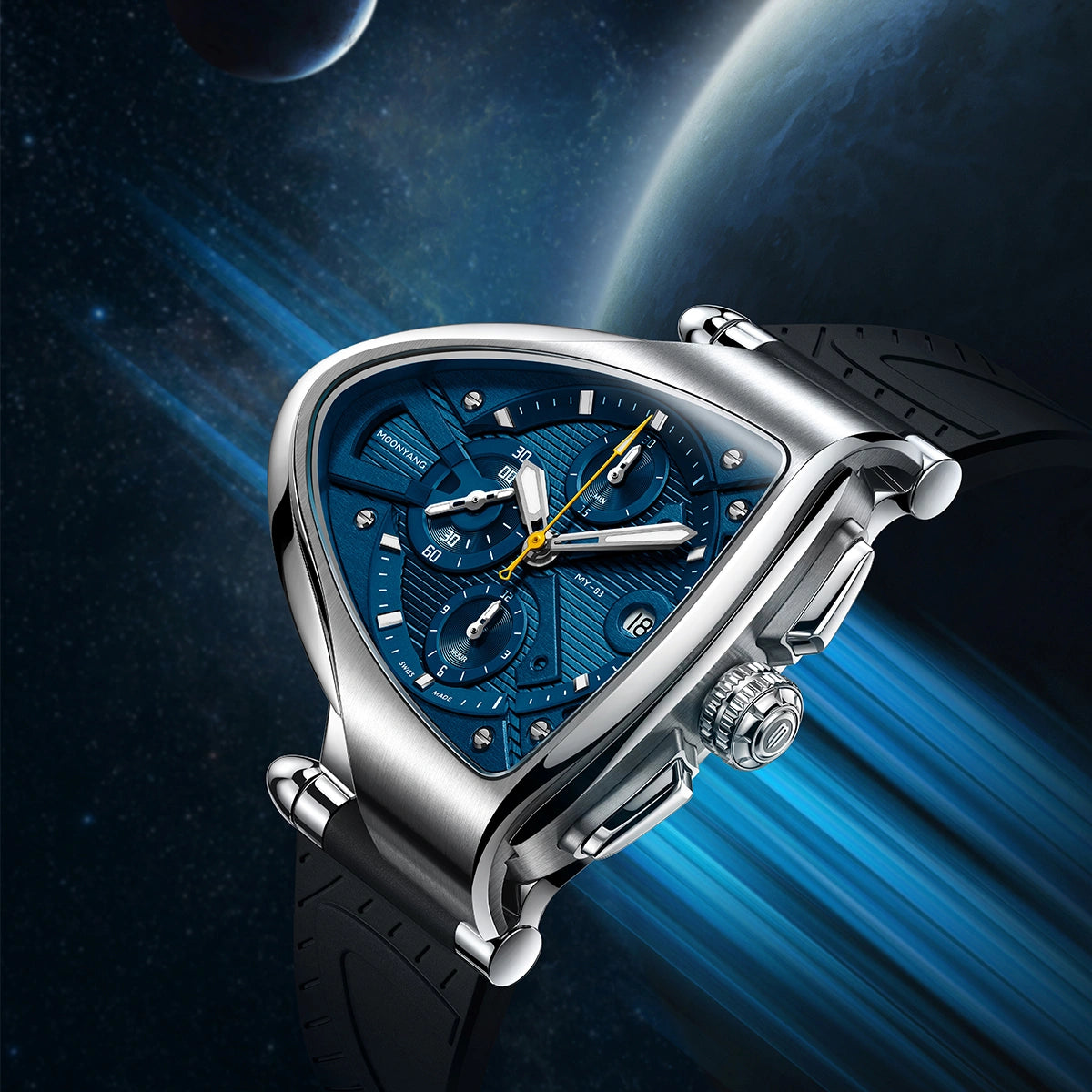 MOONYANG Chronograph Watch Spaceship - Nebula blue - FIYTA