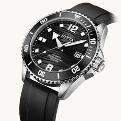 FIYTA Diver Gen 3 Men's Automatic Watch DGA33002.WBB detail image (Black Dial / Black Strap)