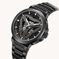 FIYTA Space Capsule Men's Automatic Watch 42 mm DGA35001.BBBS.B detail image (Black Dial / Black Strap / Stainless steel) (DGA35001.BBBS.B)