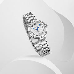 FIYTA Little Bliss Women's Quartz Watch DL865037.WWW detail image (Silver Dial / Silver Strap)
