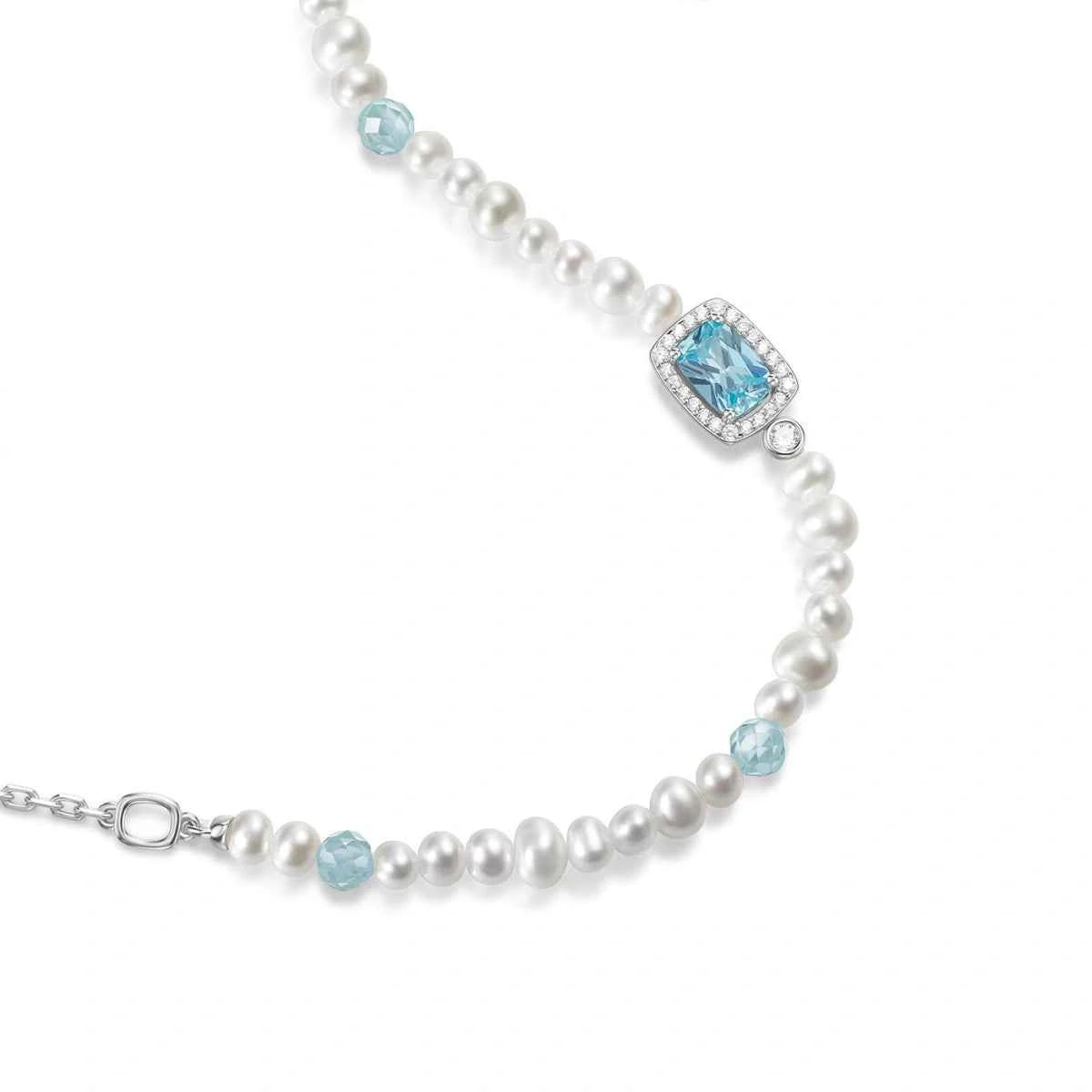 Sugar Cube Collection Women Pearl Bracelet - Aqua Blue