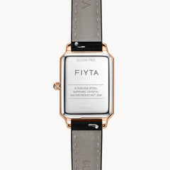 FIYTA Enchanting Square Women's Quartz Watch DL21006.PWBD detail image (White Dial / Black Strap)