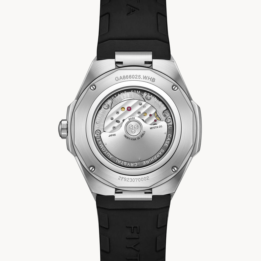 FIYTA Openwork Sport Men's Automatic Watch GA866025.WHB detail image (Black Dial / Black Strap) (GA866025.WHB)