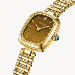 Gold Watch for Women & Persimmon Bracelet Gift Set - FIYTA