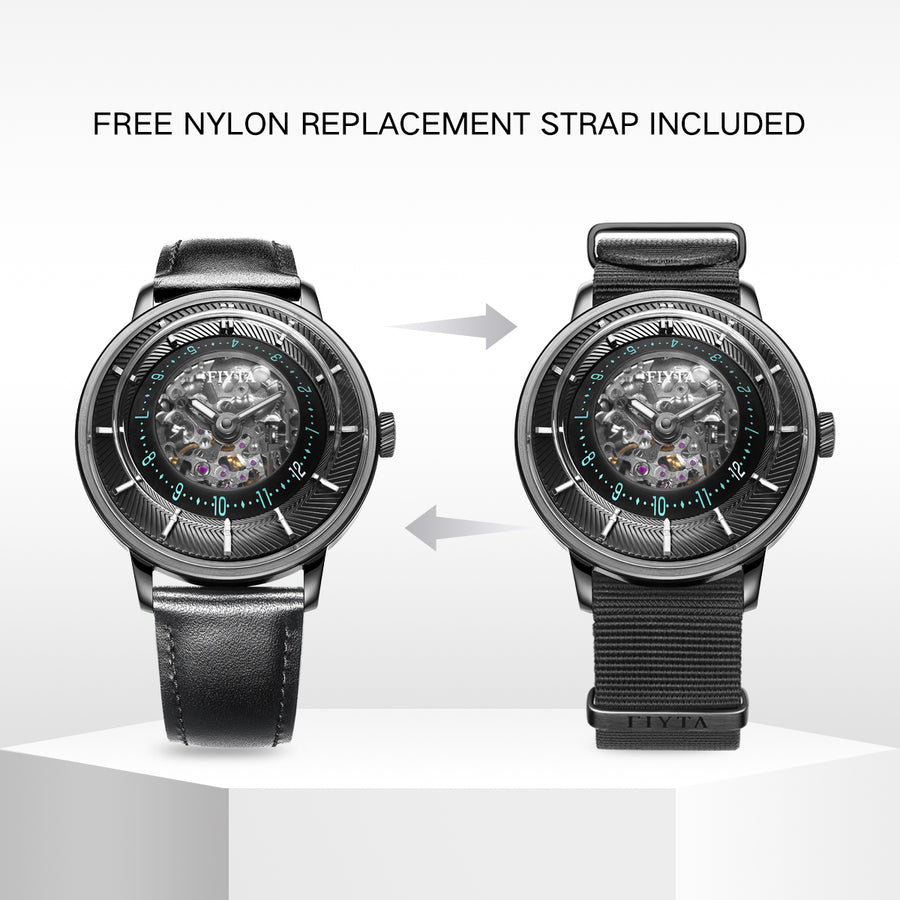 Extreme Collection Men's Automatic 3D Time Display Watch - FIYTA (WGA868003.BBB)