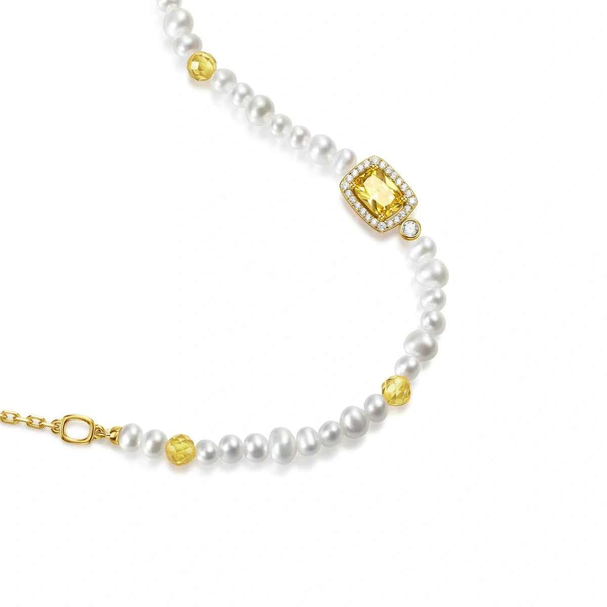 Sugar Cube Collection Women Pearl Bracelet - Honey Yellow