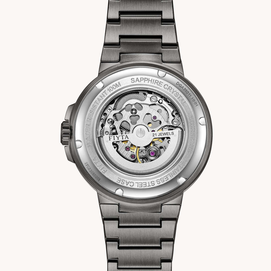 FIYTA Space Rocket Men's Automatic Watch DGA35011.HHH detail image (Black Dial / Black Strap)