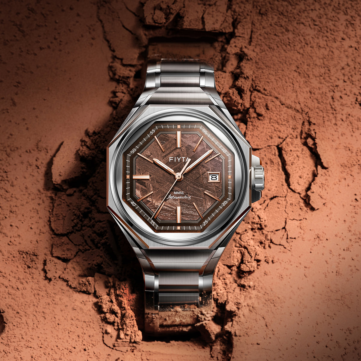 Aeronuatics Collection Men's Ultra-thin Mechanical Movement Watch with Meteorite Dial - FIYTA