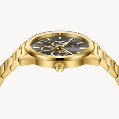 FIYTA Urban Modern Men's Quartz Watch DG800030.GBG detail image (Black Dial / Gold Strap)