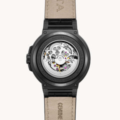 FIYTA Space Capsule Men's Automatic Watch 42 mm DGA35001.BBB.A detail image (Black Dial / Black Strap / Leather (DGA35001.BBB.A)) (DGA35001.BBB.A)
