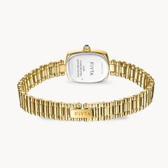 FIYTA Cushion Plus Women's Quartz Watch DL865030.GKG detail image (Brown Dial / Gold Strap)