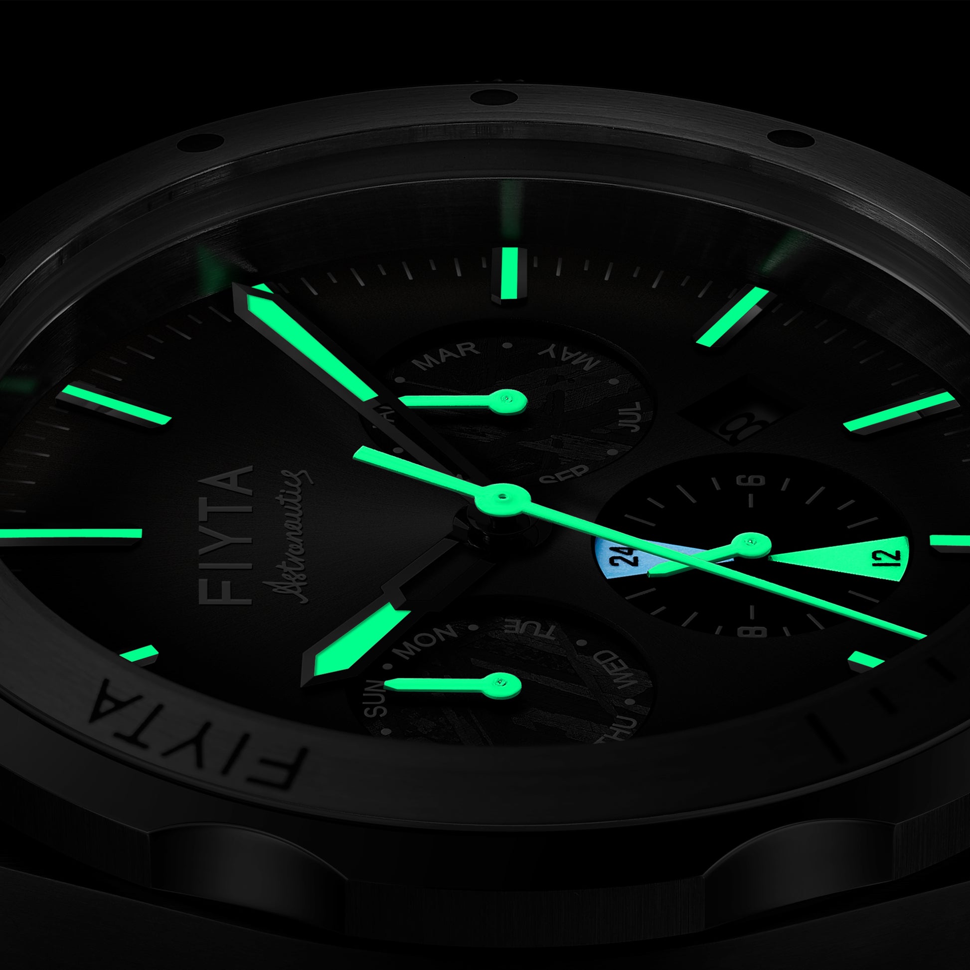 Aeronuatics Collection Men's Mechanical Watch with Meteorite Dial - FIYTA