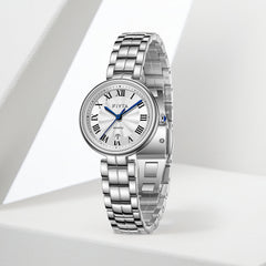 FIYTA Little Bliss Women's Quartz Watch DL865037.WWW detail image (Silver Dial / Silver Strap)