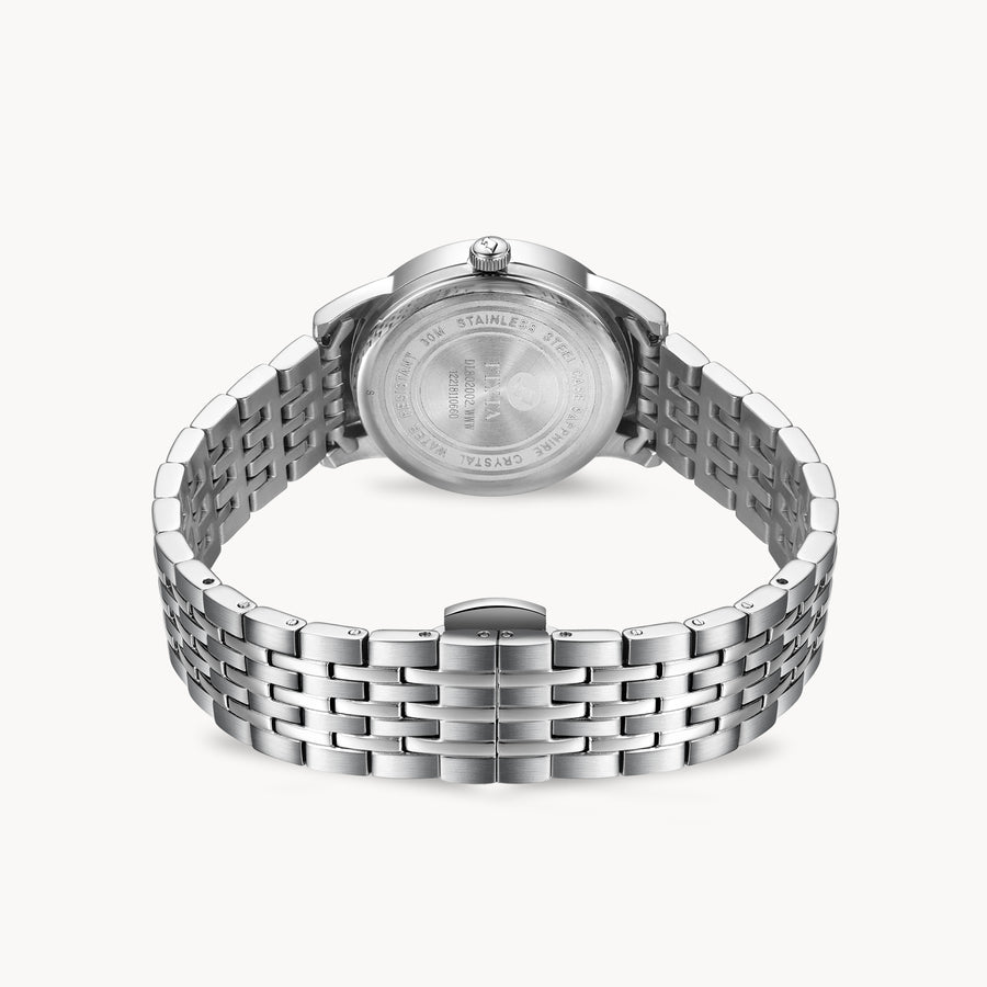 FIYTA Timeless Pair Women's Quartz Watch DL802002.WWW detail image (White Dial / Silver Strap) (DL802002.WWW)