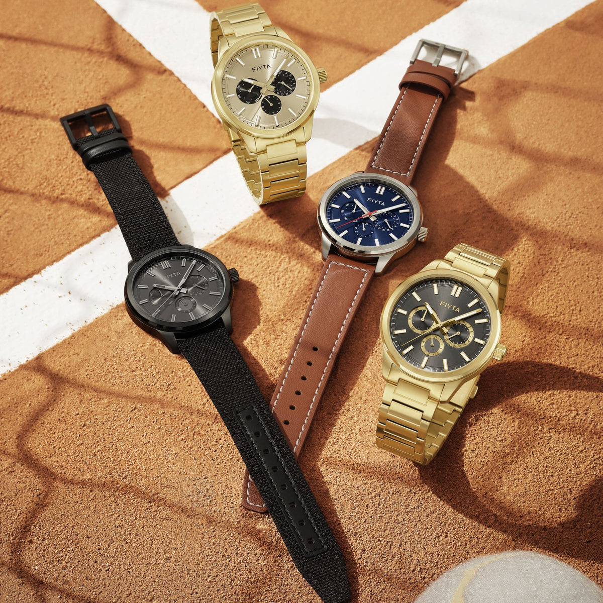 Joyart Collection Men's Quartz Gold Watches - FIYTA