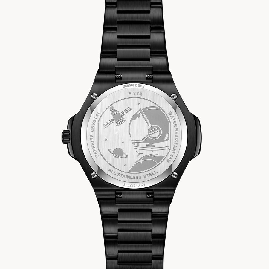 FIYTA Astronaut Quartz Men's Quartz Watch G880022.BBB detail image (Black Dial / Black Strap)