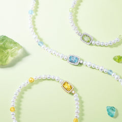 Sugar Cube Collection Women Pearl Bracelet - Mint Green