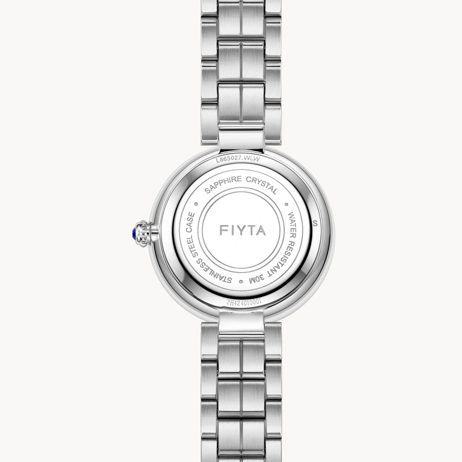 FIYTA Aurora Women's Quartz Watch L865027.WLW detail image (Navy Blue Dial / Silver Strap)