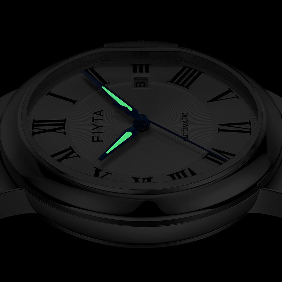 FIYTA Heart Lock Men's Automatic Watch GA803001.WWW detail image (Silver Dial / Silver Strap / Stainless steel (GA803001.WWW))