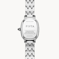 FIYTA Cocoa Zircon-Set Women's Quartz Watch L865018.WLWD detail photo (Navy Blue Dial / Silver Strap)