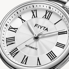 FIYTA Little Bliss Women's Automatic Watch LA803003.WWW detail photo (Silver Dial / Silver Strap)