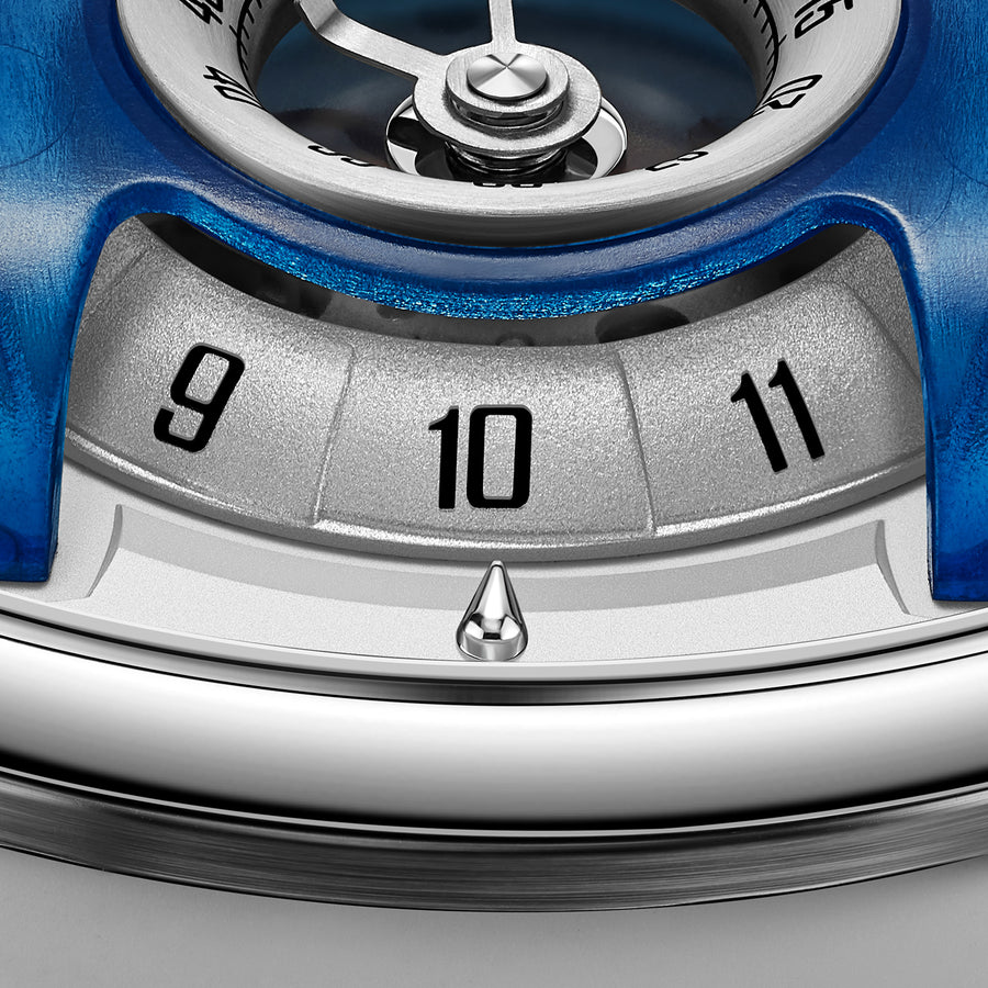 Interstellar Collection "Space Shuttle" Men's Mechanical Watch - FIYTA (Navy Blue Dial / White Strap)